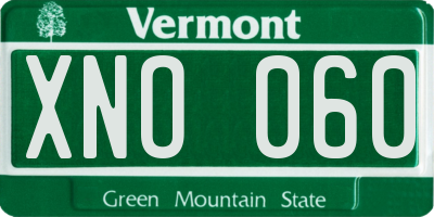 VT license plate XNO060