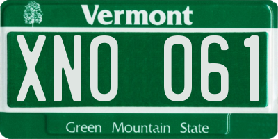 VT license plate XNO061