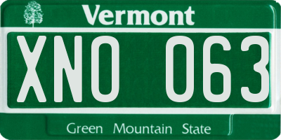 VT license plate XNO063