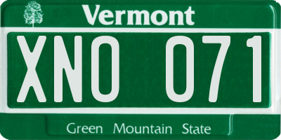 VT license plate XNO071