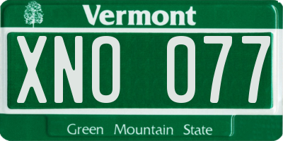 VT license plate XNO077