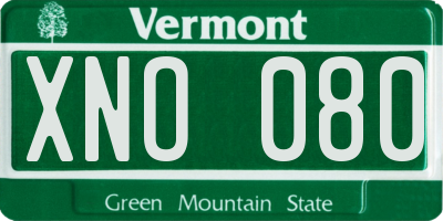 VT license plate XNO080
