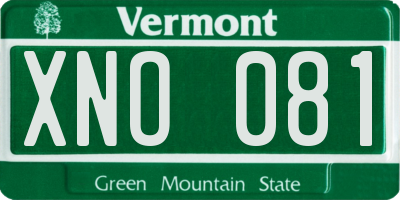 VT license plate XNO081