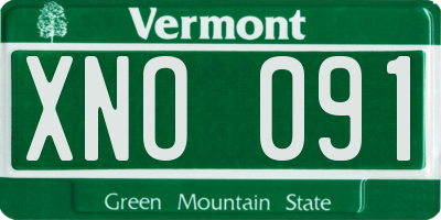 VT license plate XNO091
