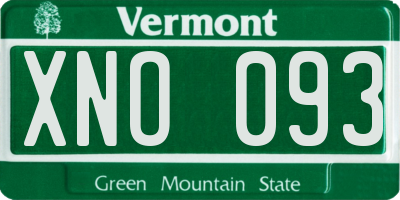 VT license plate XNO093