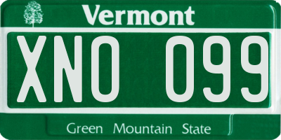 VT license plate XNO099