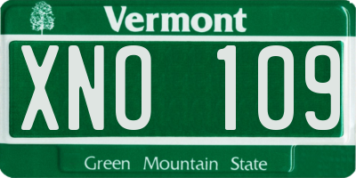 VT license plate XNO109