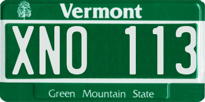 VT license plate XNO113