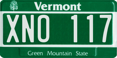 VT license plate XNO117
