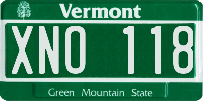 VT license plate XNO118