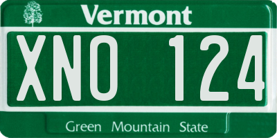VT license plate XNO124