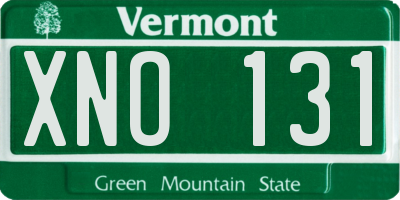 VT license plate XNO131