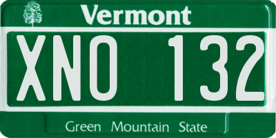 VT license plate XNO132