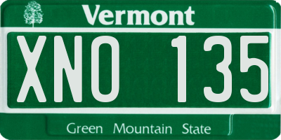 VT license plate XNO135