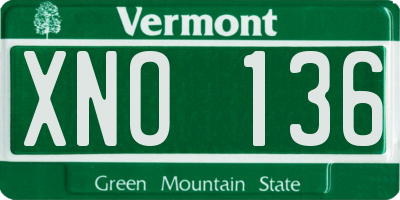 VT license plate XNO136