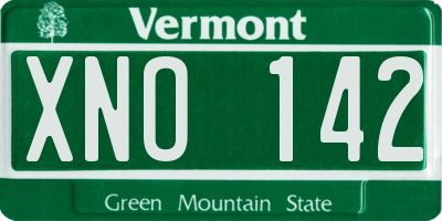 VT license plate XNO142