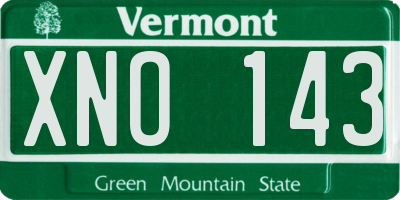 VT license plate XNO143