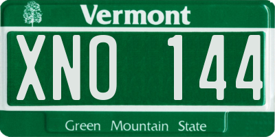 VT license plate XNO144