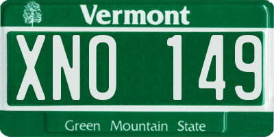 VT license plate XNO149