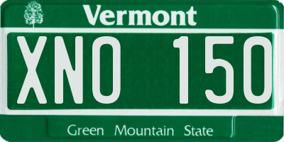 VT license plate XNO150