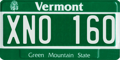 VT license plate XNO160