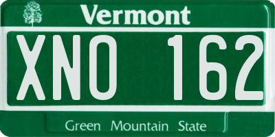 VT license plate XNO162