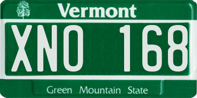VT license plate XNO168