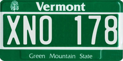 VT license plate XNO178