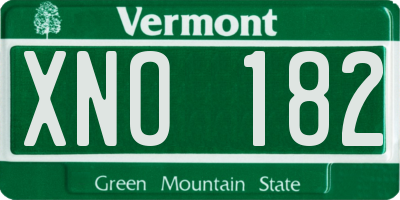 VT license plate XNO182