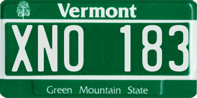 VT license plate XNO183