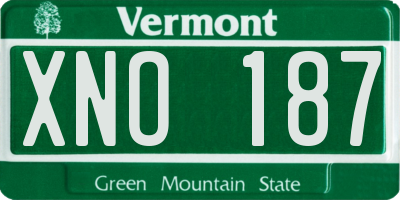 VT license plate XNO187