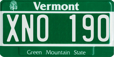VT license plate XNO190