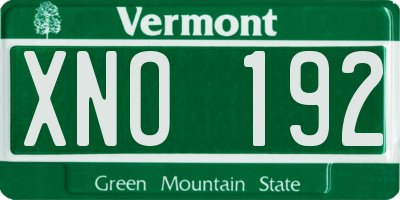 VT license plate XNO192