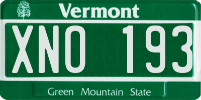 VT license plate XNO193