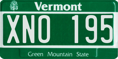 VT license plate XNO195