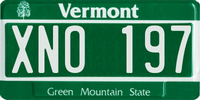 VT license plate XNO197