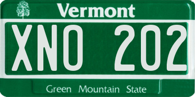 VT license plate XNO202