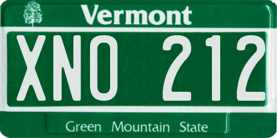 VT license plate XNO212