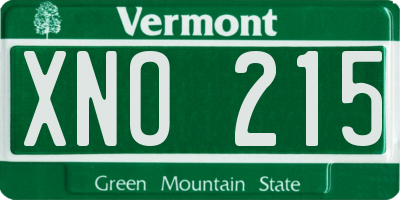 VT license plate XNO215