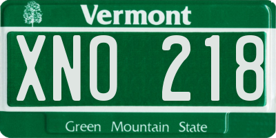 VT license plate XNO218