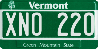 VT license plate XNO220
