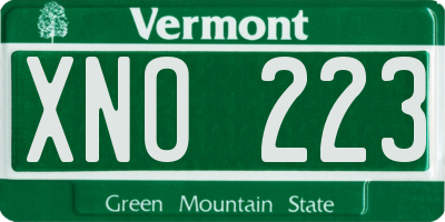 VT license plate XNO223
