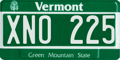 VT license plate XNO225
