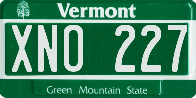 VT license plate XNO227
