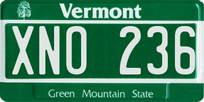 VT license plate XNO236
