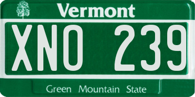 VT license plate XNO239