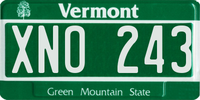 VT license plate XNO243