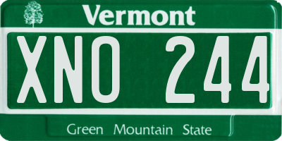 VT license plate XNO244