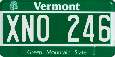 VT license plate XNO246
