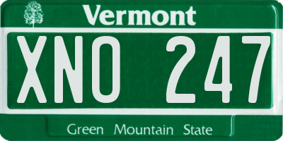 VT license plate XNO247